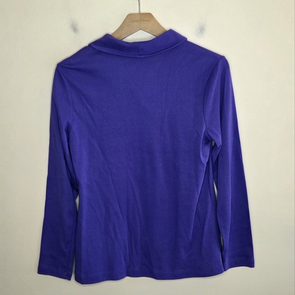 Studio Works | Petite Purple Shawl Collar Top Size Medium Petite PM - Picture 3 of 4